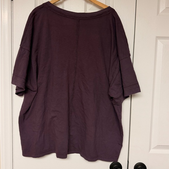 NWT Aerie Voop Oversized Boyfriend Deep Plum Short Sleeve T-Shirt XS Oversized - Picture 5 of 5